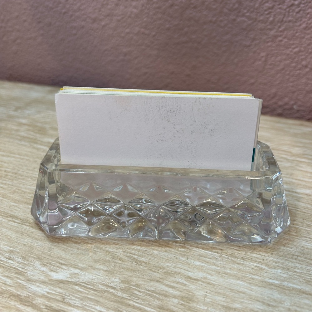 Crystal Clear Glass Card Holder